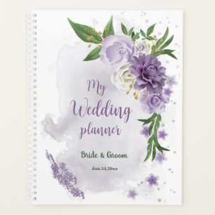 Hübsche violette Blumen Planer