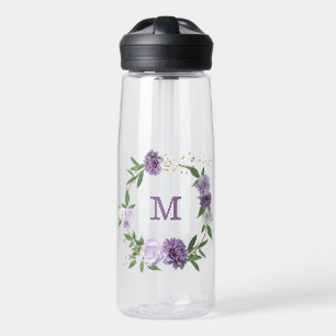 Hübsche violette Blumen Trinkflasche