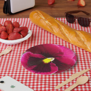 Hübsche Violette Stiefmütterchen-Blumen Pappteller