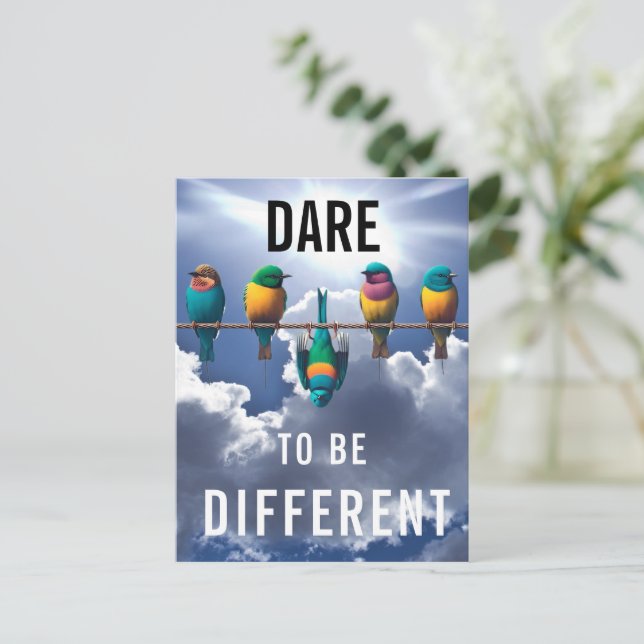 Hübsche Vögel auf einem Wire Dare Postkarte (Stehend Vorderseite)
