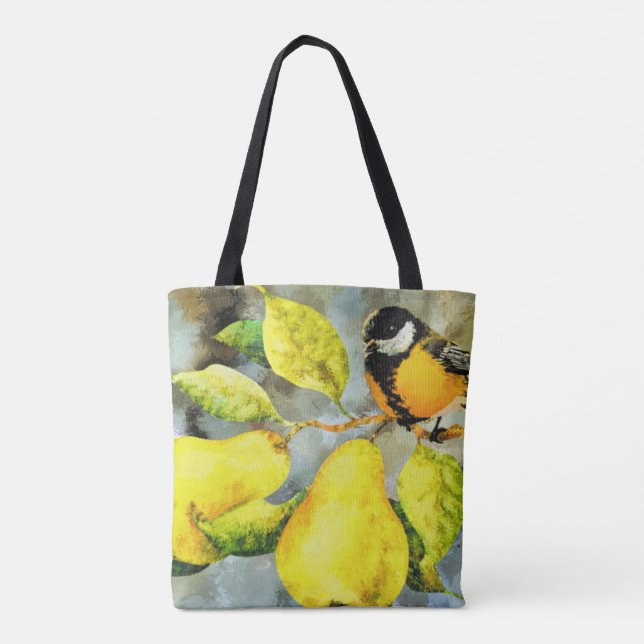 Hübsche Vogel Birnenbaum-Taschentasche (Rückseite)