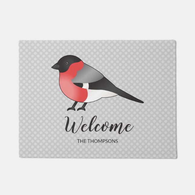 Hübsche Vogelillustration & Individuelle Name Will Fußmatte (Vorderseite)
