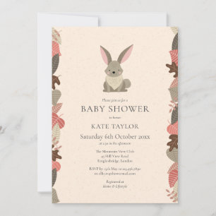 Hübsche Waldkaninchen-Baby-Shower-Sprinkle Einladung