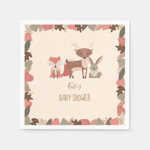 Hübsche Waldtiere Baby Shower / Streusel Serviette