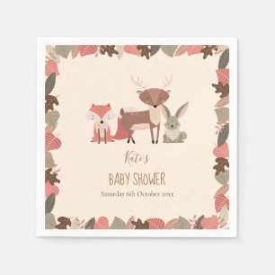 Hübsche Waldtiere Baby Shower / Streusel Serviette