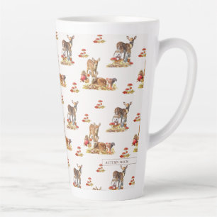 Hübsche Waldtiere Herbst Kunst Muster Milchtasse