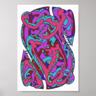 Hübsche warme abstrakte komplexe Kunst von RRW Poster