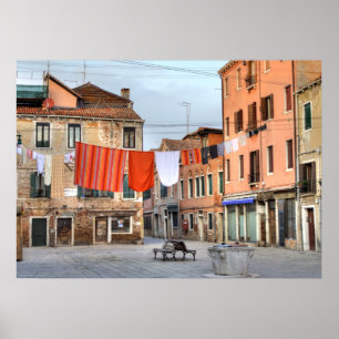 Hübsche Wäschelinien am Campo Ruga Poster