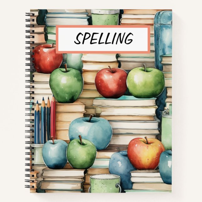 HÜBSCHE WASSERBÜCHER UND Äpfel Notizbuch (Vorderseite)