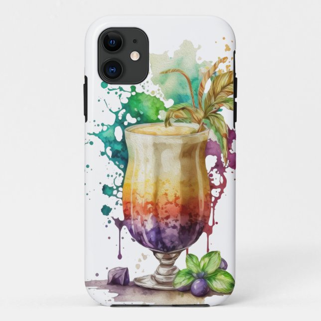 HÜBSCHE WASSERCOLOR MARDI GRAS GETRÄNKE Case-Mate iPhone HÜLLE (Rückseite)