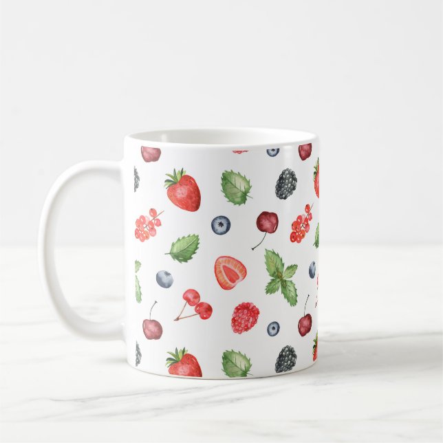 Hübsche Wasserfarbe Berry Muster Küche Kaffeetasse (Links)