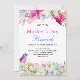 Hübsche Wasserfarbe Blumenstrauß Muttertag Brunch Einladung