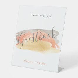 Hübsche Wasserfarbe Minimalistisch Hochzeitsbuch Sockelschild