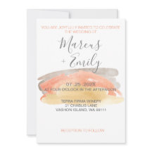 Hübsche Wasserfarbe Minimalistische Hochzeit Einla