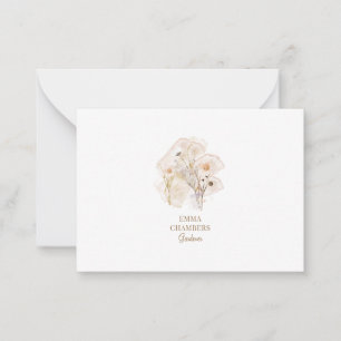 Hübsche Wasserfarbe Rustikale Blume Gärtner Mitteilungskarte