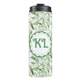 Hübsche Wasserfarbe Weiße Blume Personalisiert Thermosbecher