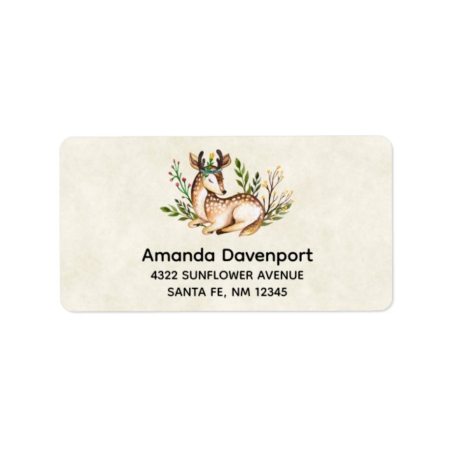 Hübsche Wasserfarben-Hirsche, die Boho ablegen Adressaufkleber (Vorne)