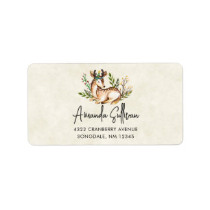 Hübsche Wasserfarben-Hirsche, die Boho ablegen Adressaufkleber