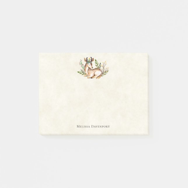 Hübsche Wasserfarben-Hirsche, die Boho ablegen Post-it Klebezettel (Vorderseite)