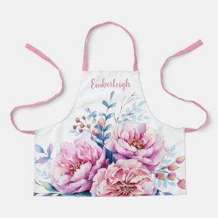 Hübsche Wasserfarben Rosa Blumenzwiebeln Girls Schürze