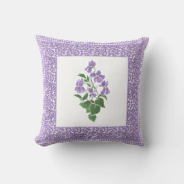 Hübsche Wasserfarben-Violetten und Karo Gingham Bo Kissen