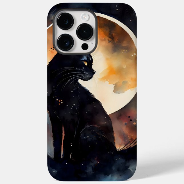 HÜBSCHE WASSERFARBENKATZE MIT SCHWARZER KATZE MIT  Case-Mate iPhone HÜLLE (Rückseite)