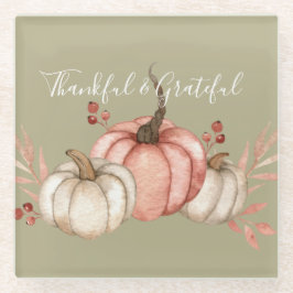 Hübsche Wasserfarbenkürbis Glasuntersetzer