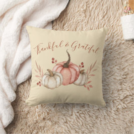 Hübsche Wasserfarbenkürbis Herbst Kissen
