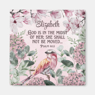 Hübsche Watercolor Bird-Blume Christliche Schrift Magnet