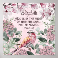 Hübsche Watercolor Bird-Blume Christliche Schrift