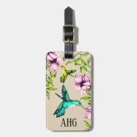 Hübsche Watercolor-Kolibris u. lila Blumen
