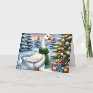 Hübsche Weihnachtsgänse Feiertagskarte