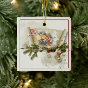 Hübsche Weihnachtskrippe-Collage individuelle Feie Keramikornament