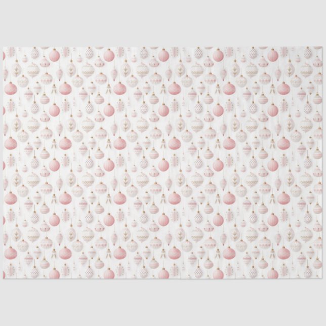 Hübsche Weihnachtsschmuck in Rosa und Weiß Weihnac Seidenpapier (Vorderseite)