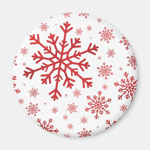 Hübsche Weihnachtsschneeflocken im Winterweiß Magnet