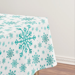 Hübsche Weihnachtsschneeflocken im Winterweiß Tischdecke