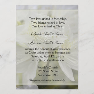 Hübsche weiße Azalea Blume Christlich Hochzeit Einladung