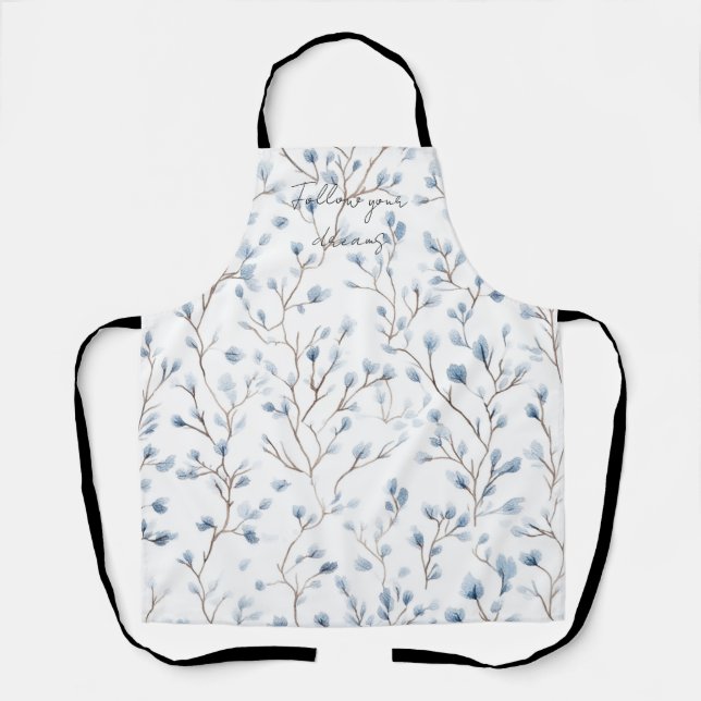 Hübsche Weiße Blaue Blumen   Schürze (Vorderseite)