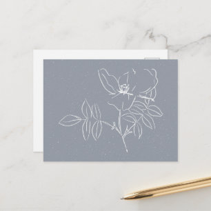 Hübsche weiße Blumen-Doodle Postkarte