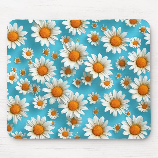 Hübsche weiße Blumen Mousepad (Vorne)