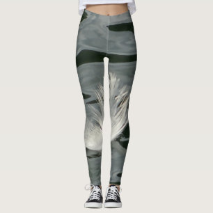 Hübsche weiße Feder Leggings