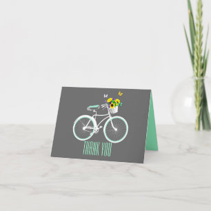Hübsche weiße Mädchen-Fahrrad-Dankeskarten Dankeskarte