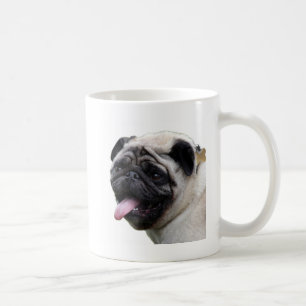 Hübsche weiße Pug-Foto-Accessoires, Namen hinzufüg Kaffeetasse