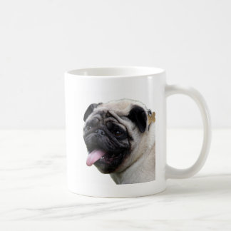 Hübsche weiße Pug-Foto-Accessoires, Namen hinzufüg Kaffeetasse