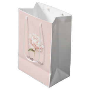 Hübsche Weiße Rosa Rosen Blumen Braut Dusche Mittlere Geschenktüte