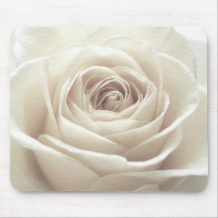 Hübsche weiße Rose Mousepad
