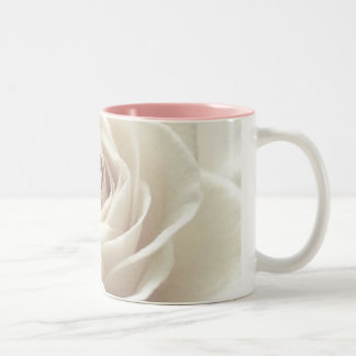 hübsche weiße Rosen-Tasse Zweifarbige Tasse