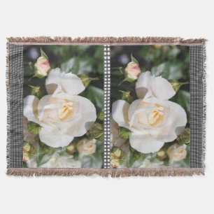 hübsche weiße Rosenblume. Florale Foto Kunst. Decke