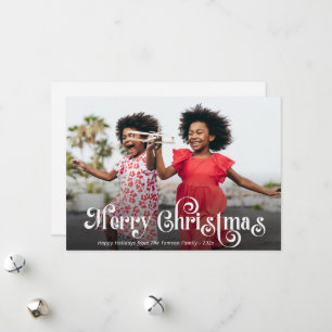 hübsche weiße Schrift Foto Weihnachtskarte Feiertagskarte