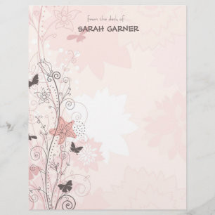 Hübsche Whimsical Spring Flowers Writing Stationar